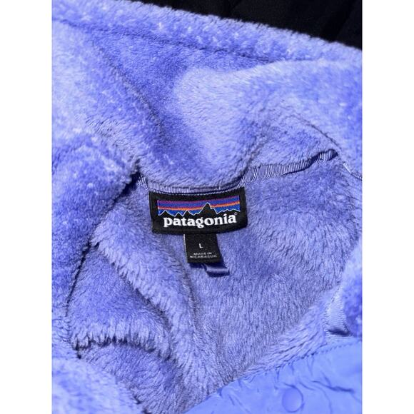 Patagonia ReTool Snap T Pullover L Women Fleece Kangaroo POCKET Purple Warm Cozy - Picture 3 of 3